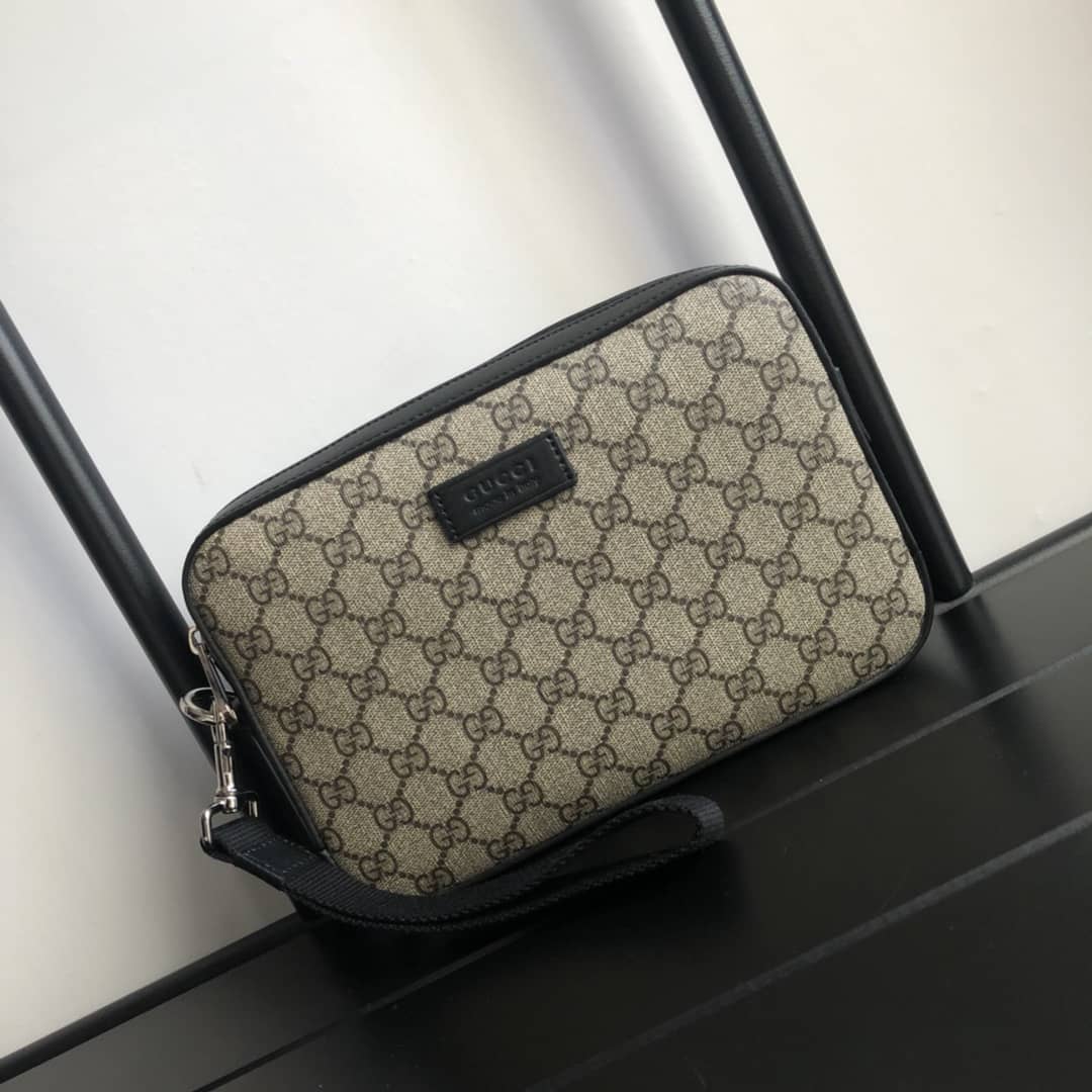 Gucci GG Supreme Wash Bag Replica Brown 495562 - DEEPREPS