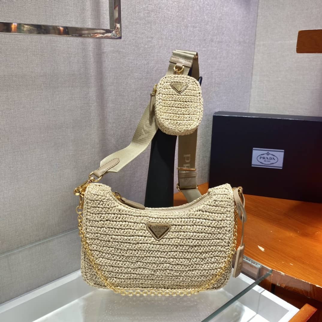 Prada Re-edition 2005 Raffia Replica Bag - DEEPREPS