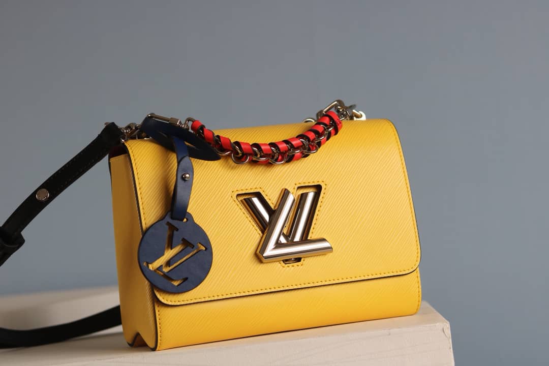 LV Tote Dupe Twist MM Crossbody Bag Replica Yellow M50305 - DEEPREPS