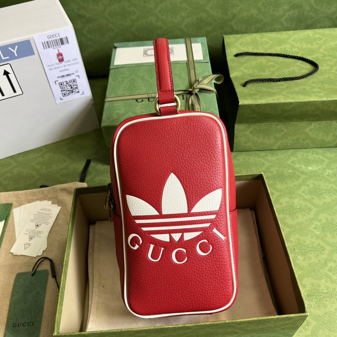 Gucci Adidas x Gucci Mini Top Handle Red 702387 Replica Clutch - DEEPREPS