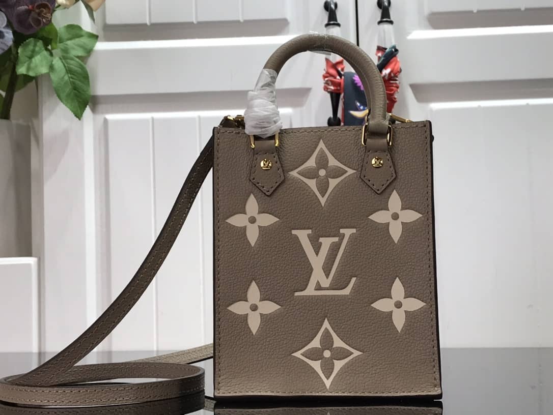 Louis Vuitton Monogram Petit Sac Plat Bag Replica Gray M80449 - DEEPREPS