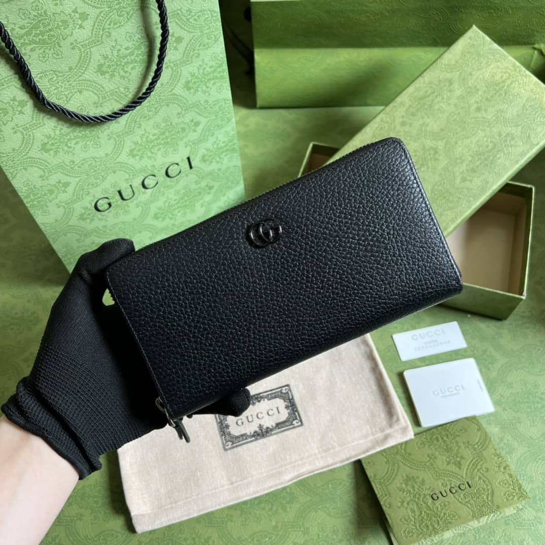 Gucci GG Marmont Leather Zip Long Wallet Replica 456117 - DEEPREPS