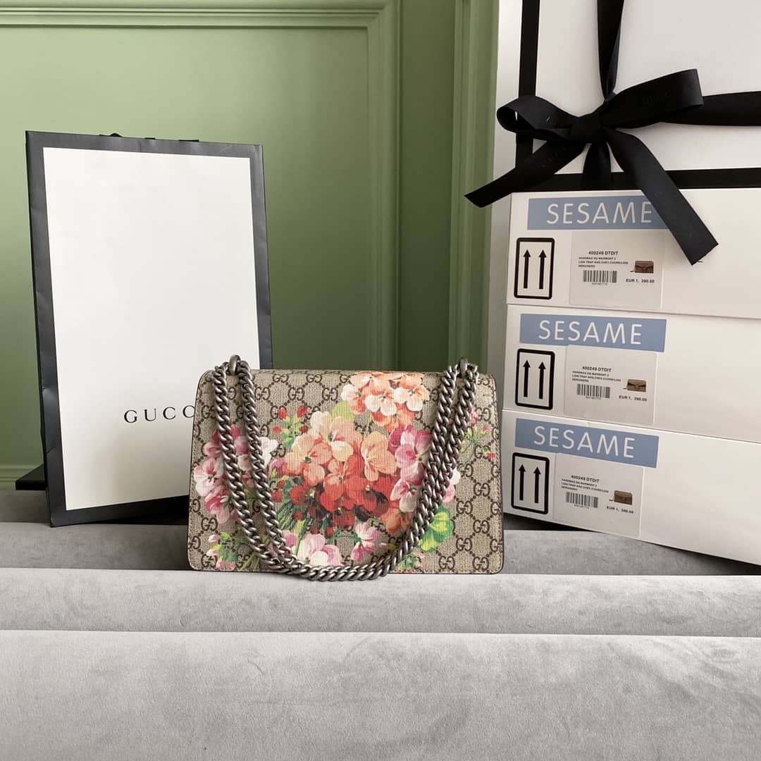 Gucci Dionysus Dupe GG Supreme Dionysus Chain Replica Shoulder Bag Brown 400249 - DEEPREPS