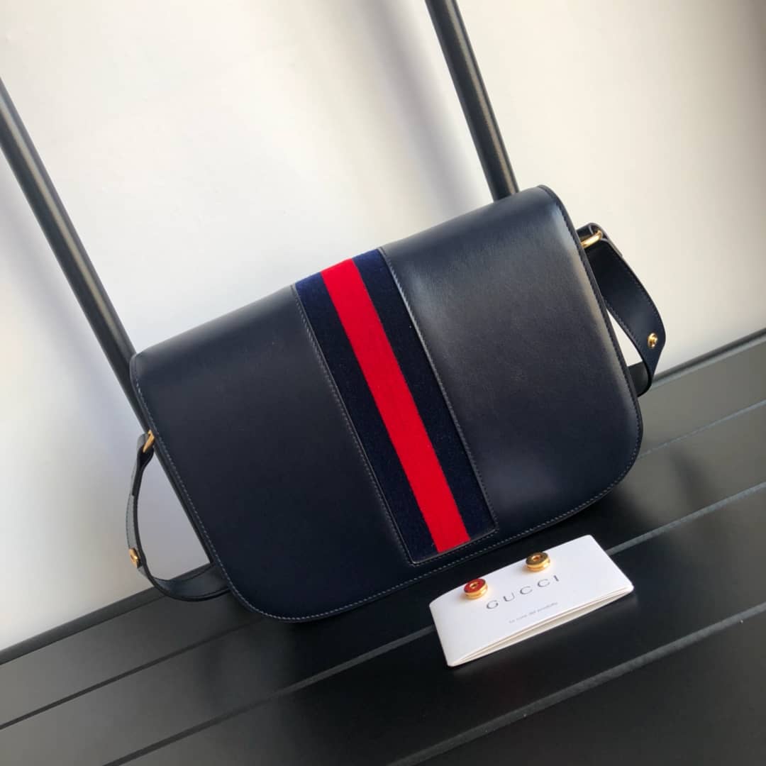 Gucci Horsebit 1955 Shoulder Bag Replica Blue 602204 - DEEPREPS