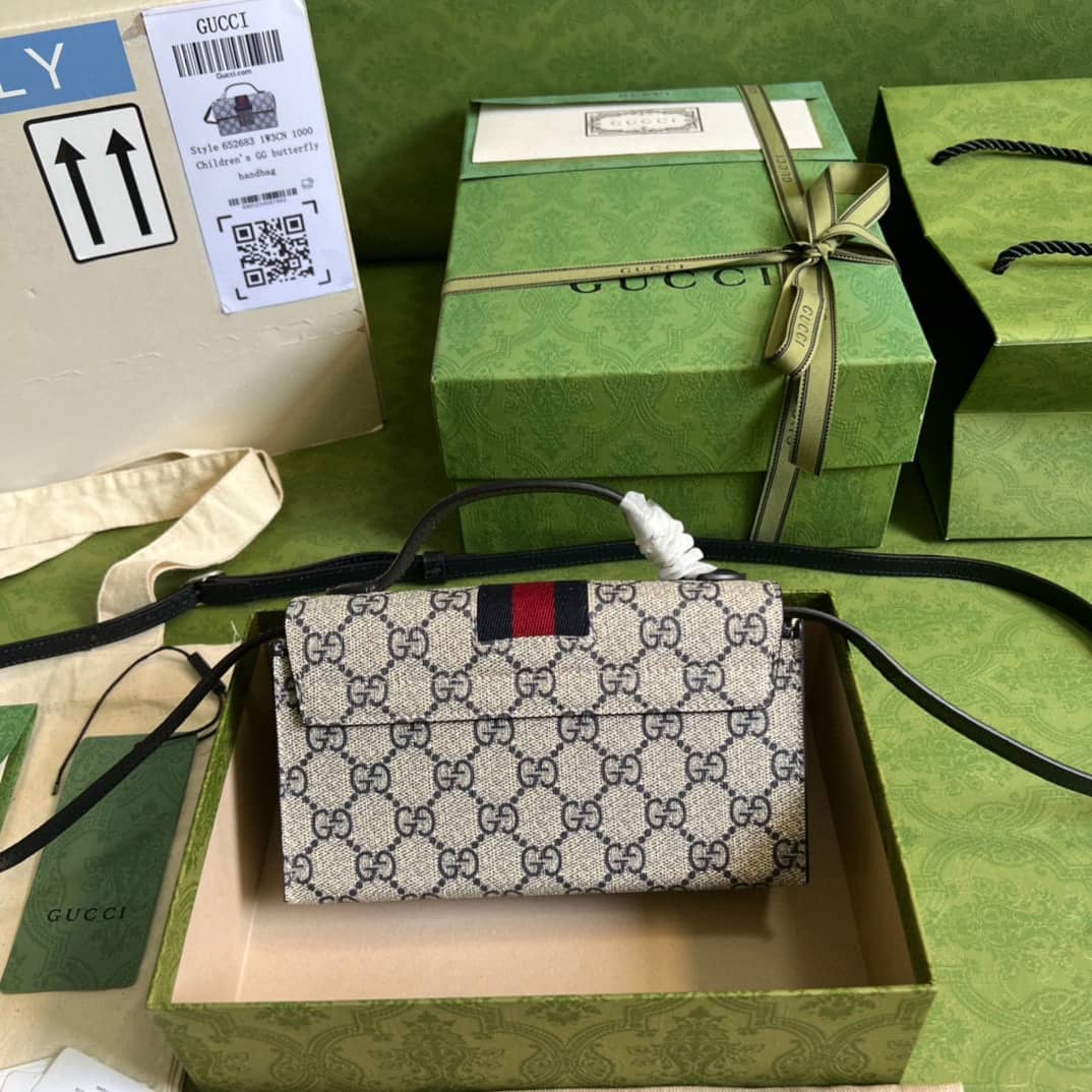 Gucci Crossbody Dupe Padlock Mini GG Supreme Canvas Top Handle 652683 - DEEPREPS