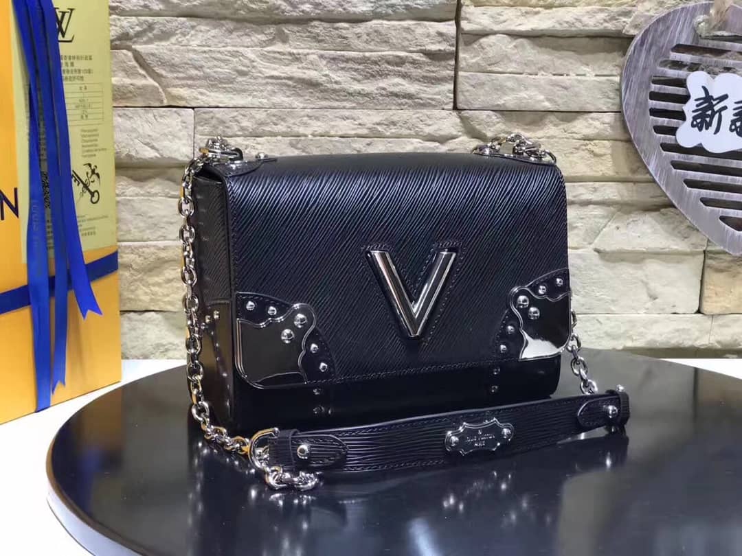 Louis Vuitton Replica Twist MM Epi Leather Bag Black - DEEPREPS