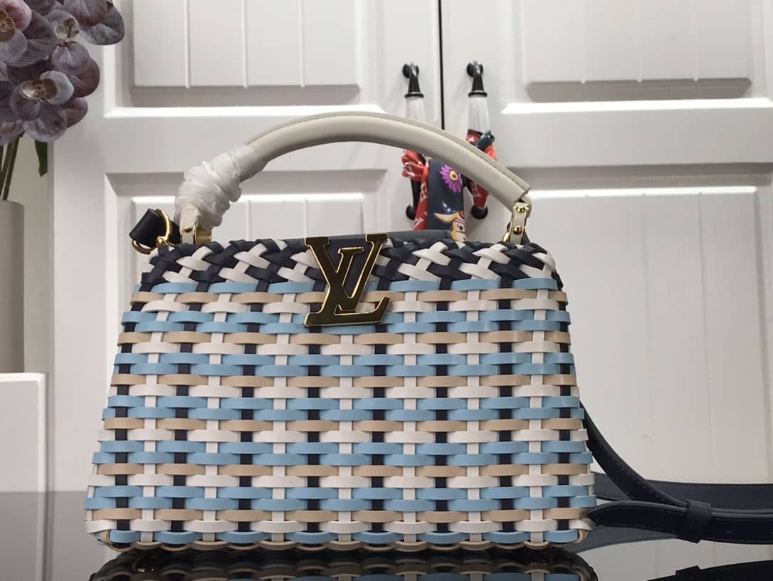 Louis Vuitton Capucines Taurillon Hand Shoulder Bag Replica Blue M94519 - DEEPREPS