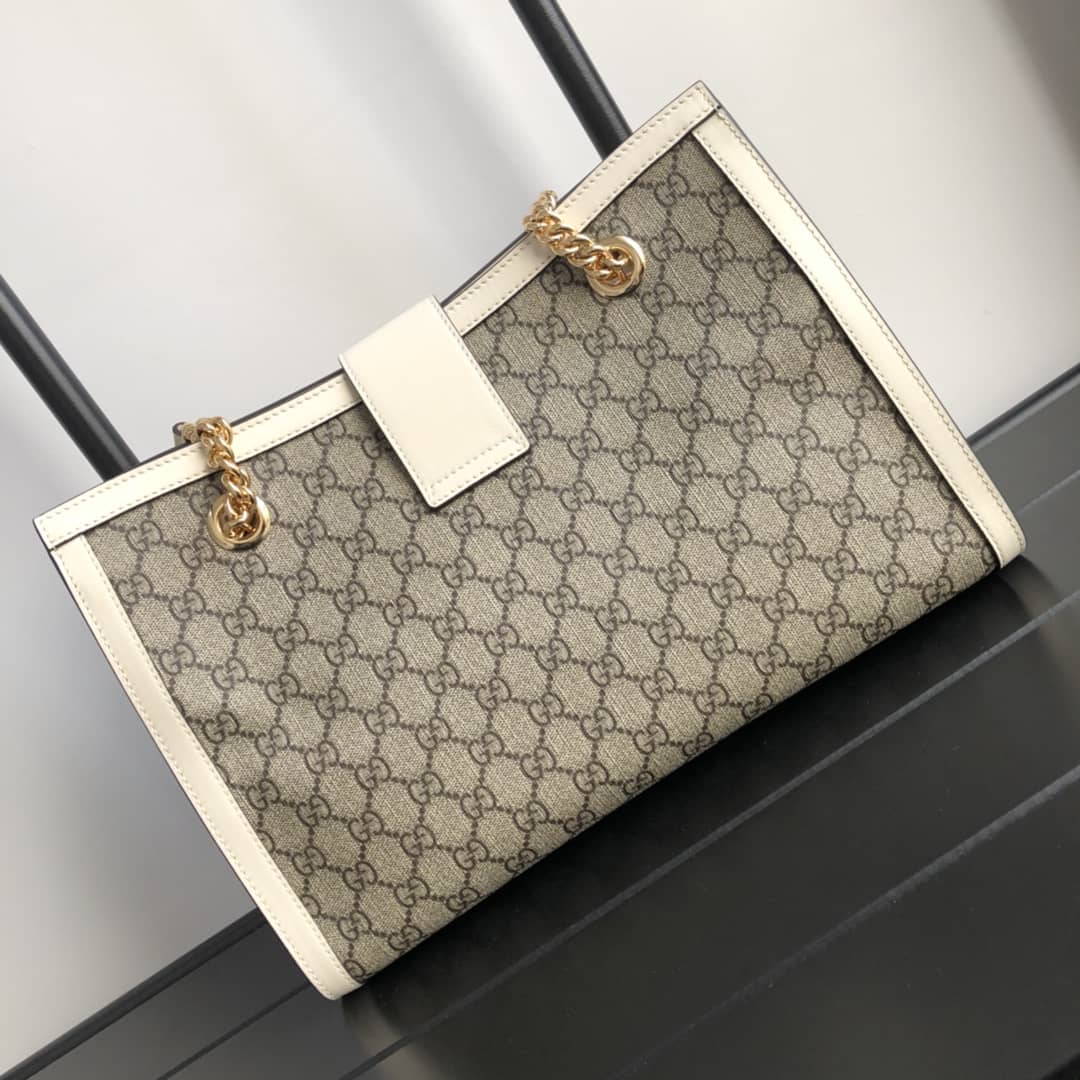 Gucci Padlock Medium GG Supreme Shoulder Bag Replica Gray White 479197 - DEEPREPS