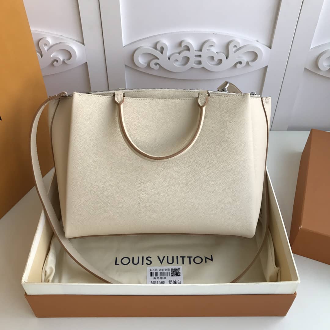 Louis Vuitton Lockmeto Leather Tote Replica White M54569 - DEEPREPS