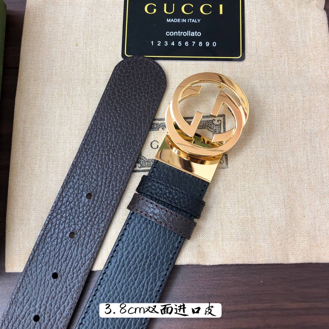 Fake Gucci Logo Belt 38mm - DEEPREPS