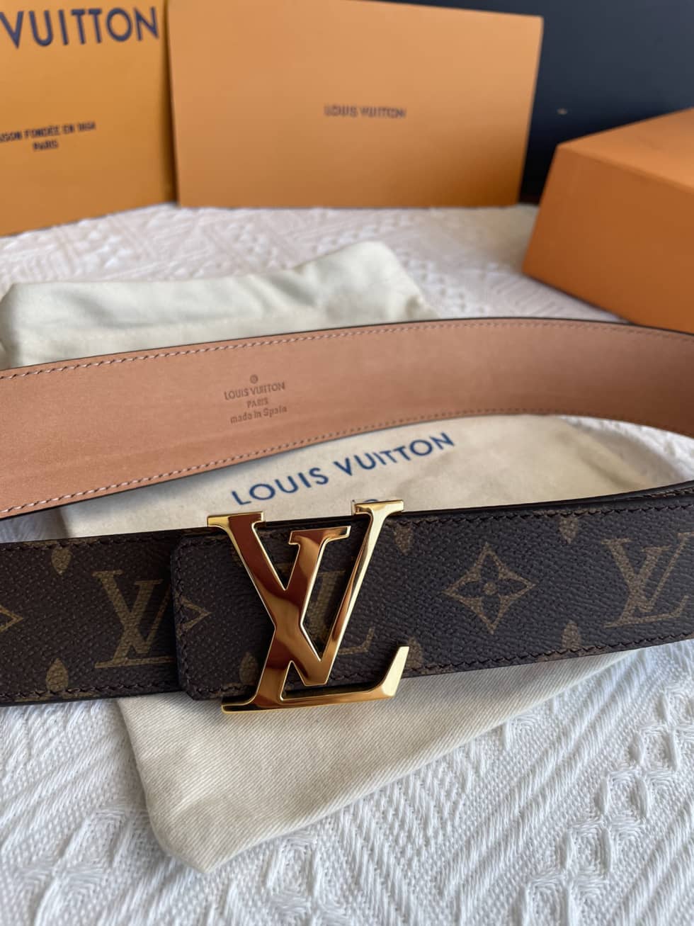 Fake Louis Vuitton Logo Belt 38mm - DEEPREPS