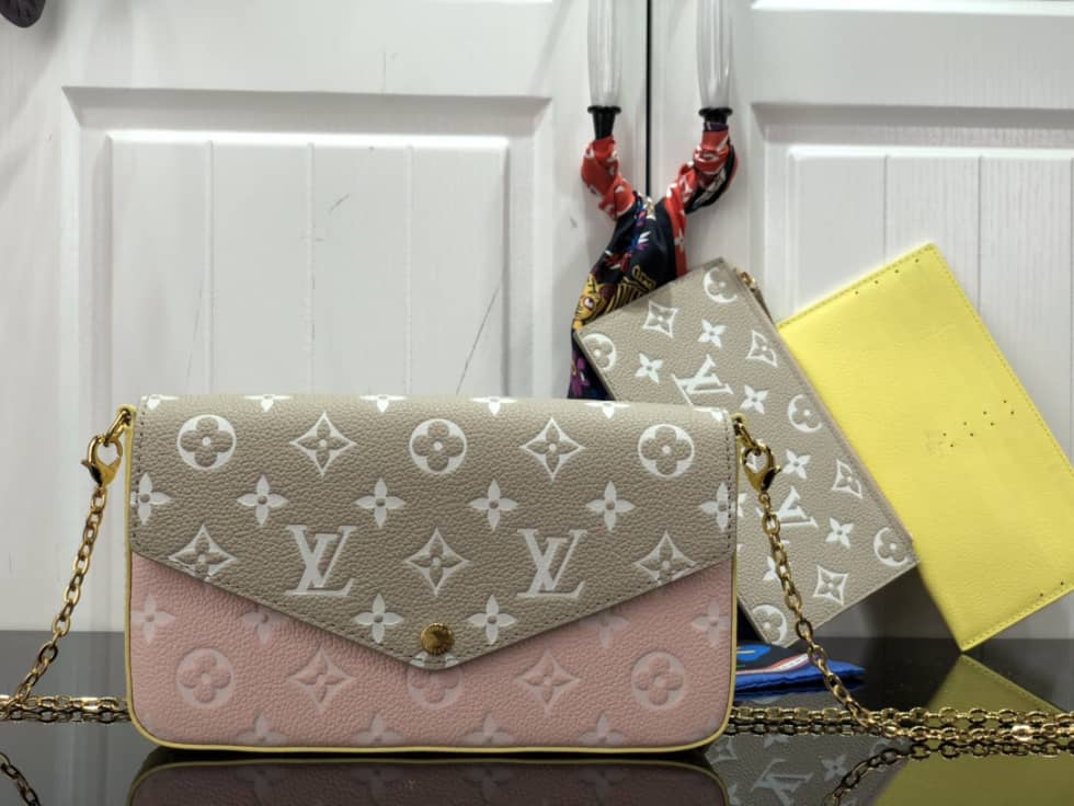 Louis Vuitton Pochette Felicie Monogram Empreinte Pink Gery M81359 Replica - DEEPREPS