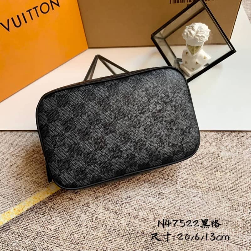 Louis Vuitton Toilet Pouch GM Monogram Eclipse Canvas Replica Black M43383 - DEEPREPS