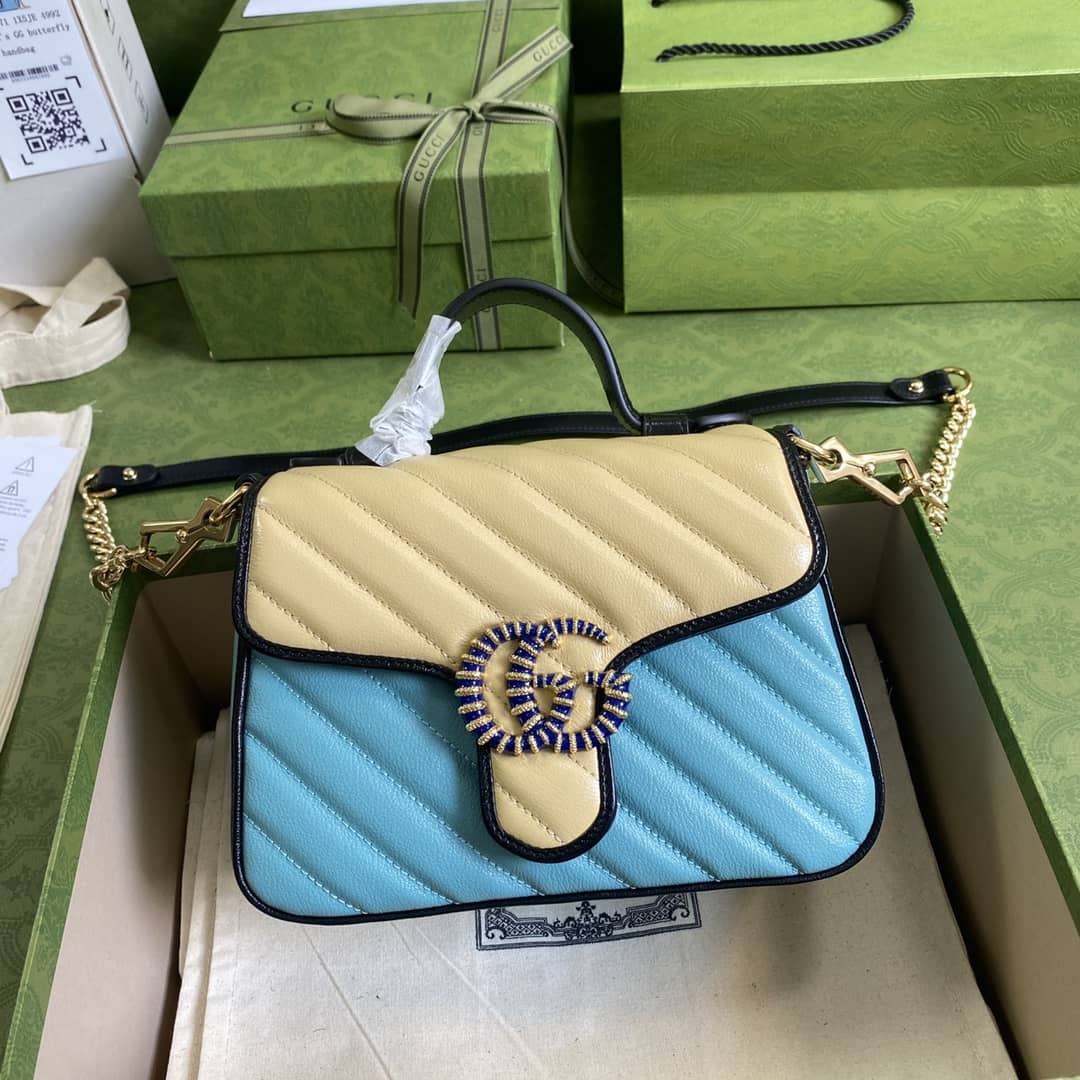 Gucci Marmont GG Mini Top Handle Bag Replica 583571 - DEEPREPS