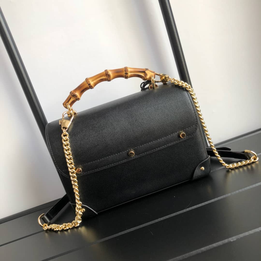 Gucci Padlock GG Small Bamboo Shoulder Bag Replica Black 603221 - DEEPREPS