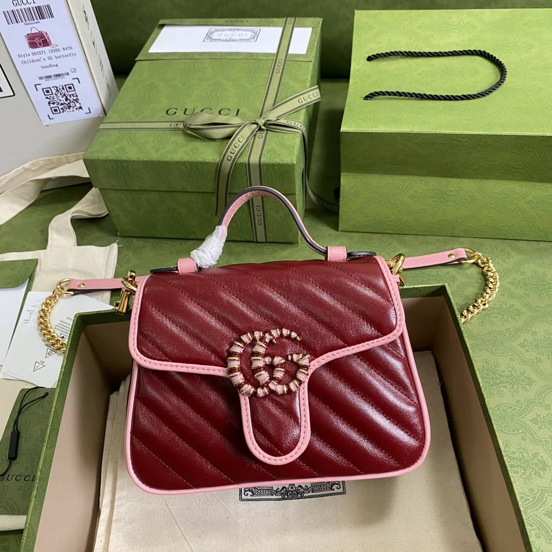 Gucci Marmont GG Mini Top Handle Bag Replica 583571 - DEEPREPS
