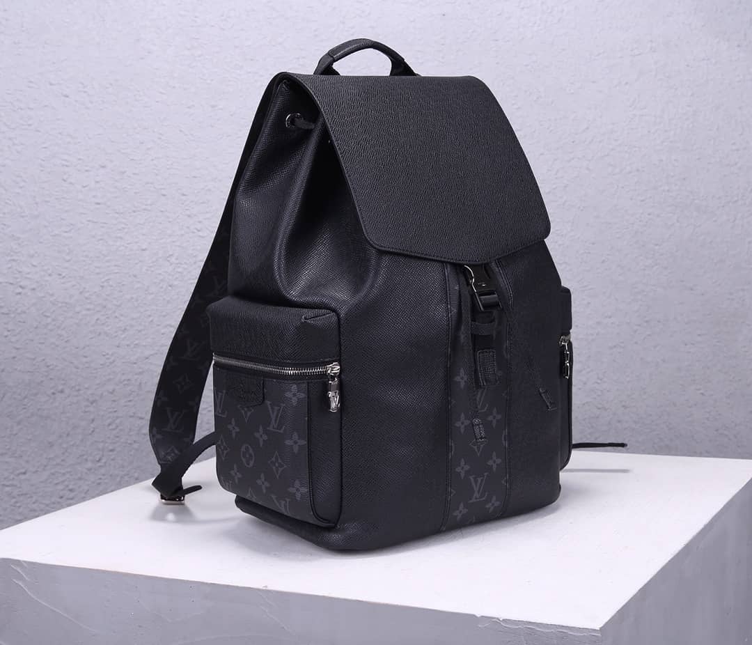 LV Backpack Replica Taiga Leather Outdoor Black M30417 - DEEPREPS