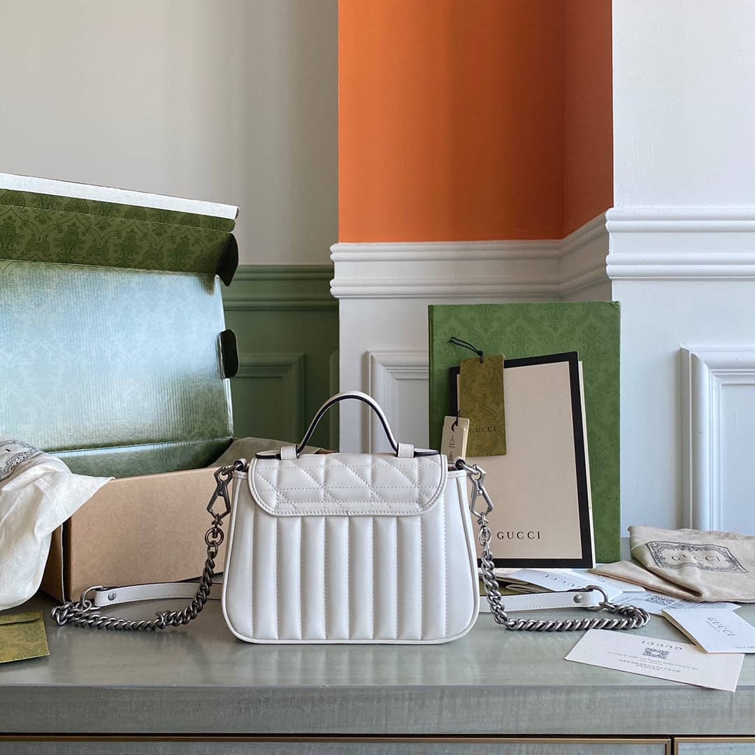 Gucci GG Marmont Canvas Mini Top Handle Crossbody Bag 583571 Replica - DEEPREPS