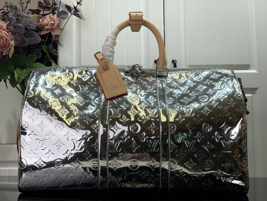 Louis Vuitton Keepall Bandouliere 50 Silver Mirror Monogram Bag Replica M45886 - DEEPREPS