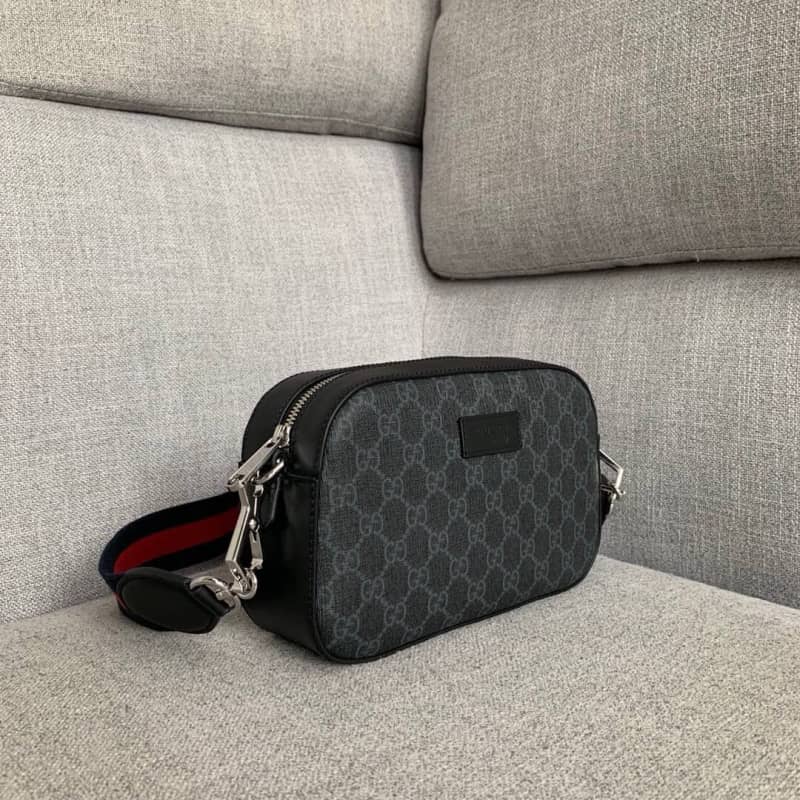 Gucci Supreme Canvas Camera Bag Replica Black 574886 - DEEPREPS