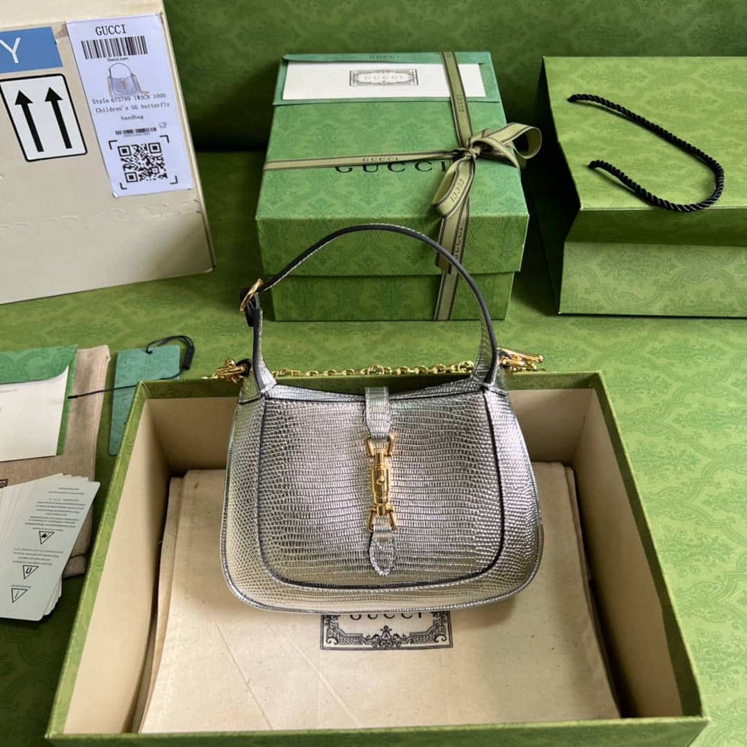 Gucci Jackie 1961 Mini Shoulder Bag Silver Leather 675799 Replica - DEEPREPS
