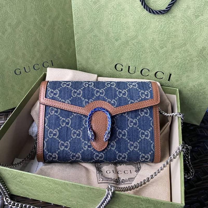 Gucci Dionysus Chain Wallet Shoulder Bag Replica Blue 401231 - DEEPREPS