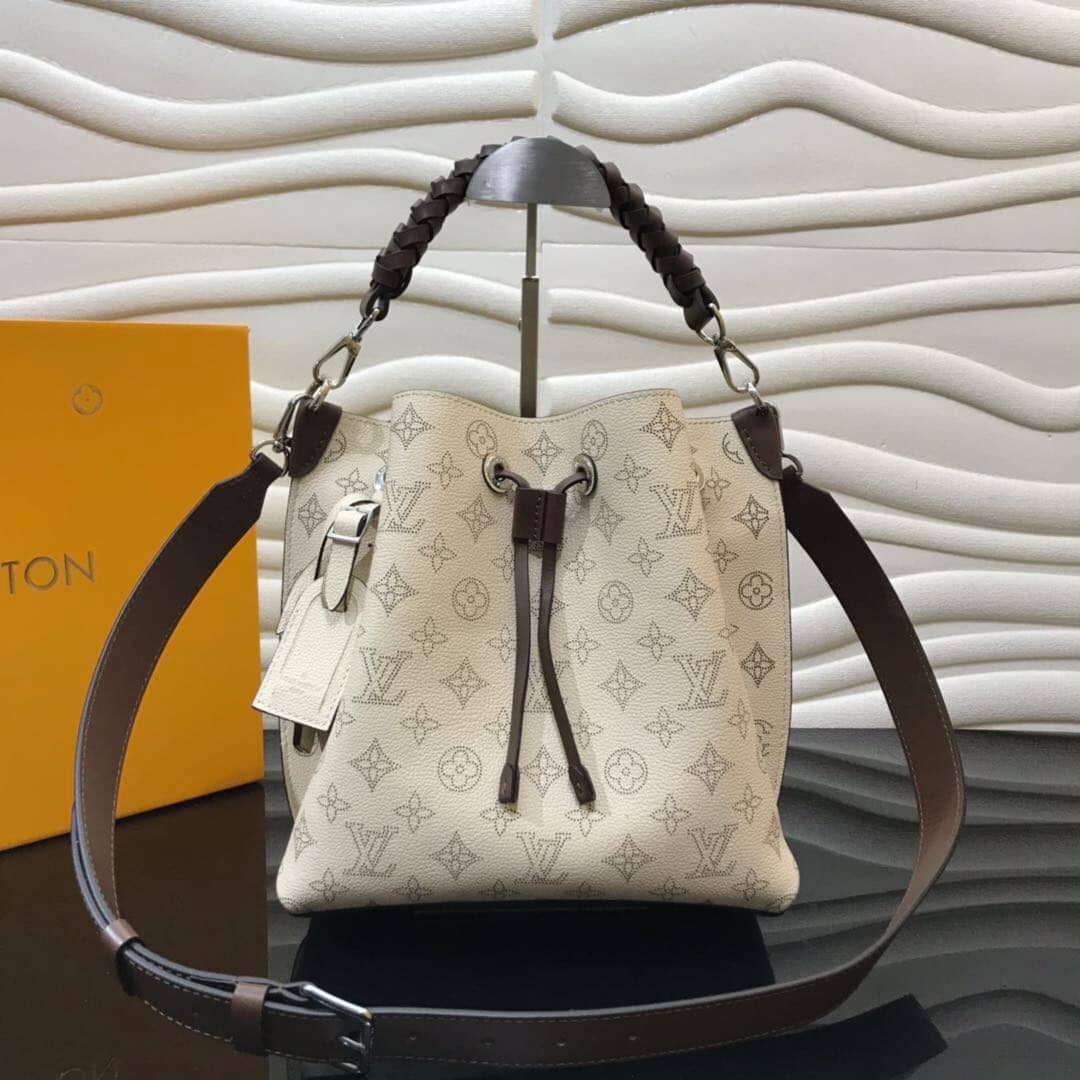 Louis Vuitton Mahina Muria Replica Handbag Beige White M55801 - DEEPREPS
