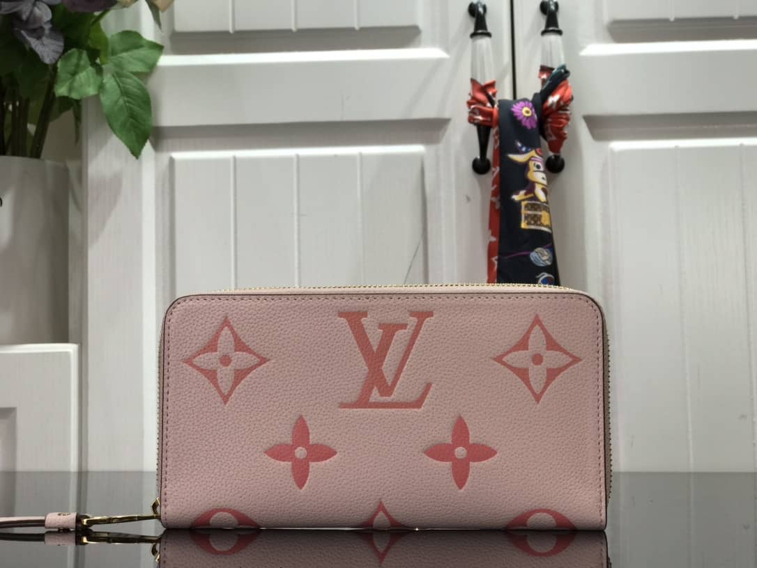 Louis Vuitton Gradient Monogram Leather Zippy Wallet Replica Pink M80402 - DEEPREPS