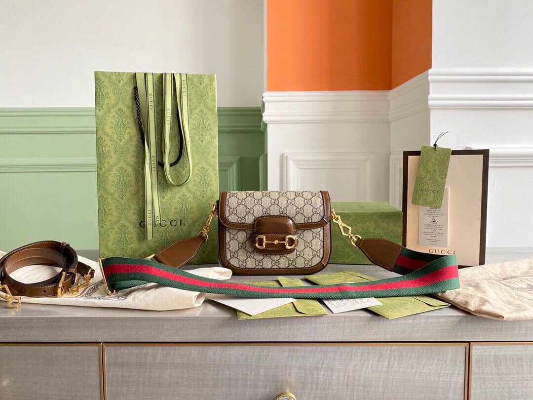 Gucci Horsebit 1955 Mini Bag Replica Brown 658574 - DEEPREPS