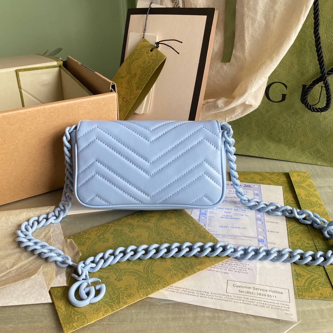 Gucci GG Marmont Quilting Super Mini 476433 Replica Crossbody Bag - DEEPREPS