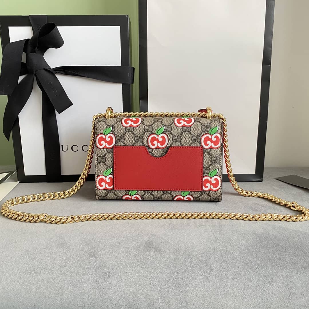Gucci Padlock Small GG Chain Shoulder Bag Replica Red 409487 - DEEPREPS