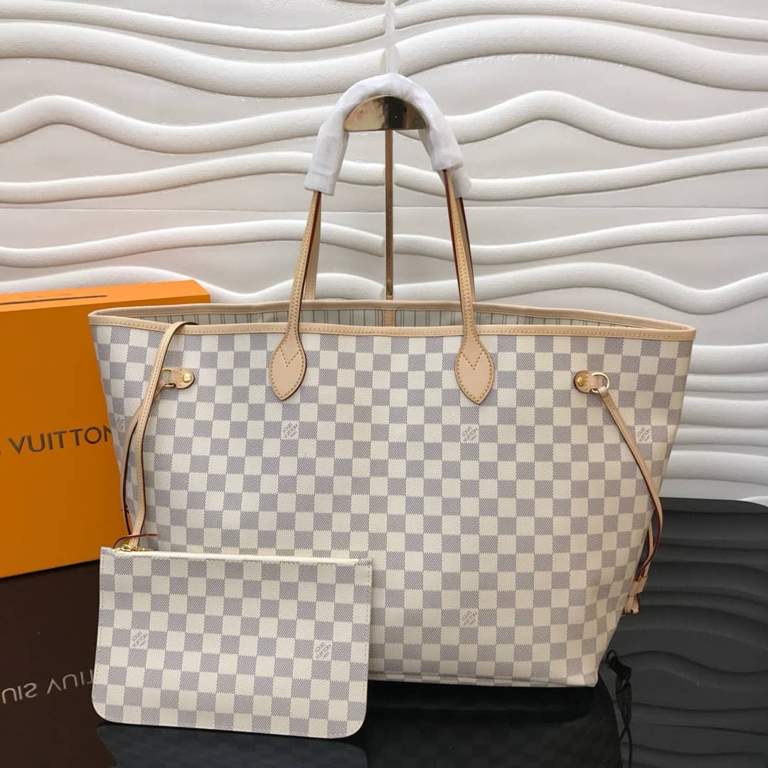 Louis Vuitton Neverfull GM Damier Azur Tote Replica White N40990 - DEEPREPS
