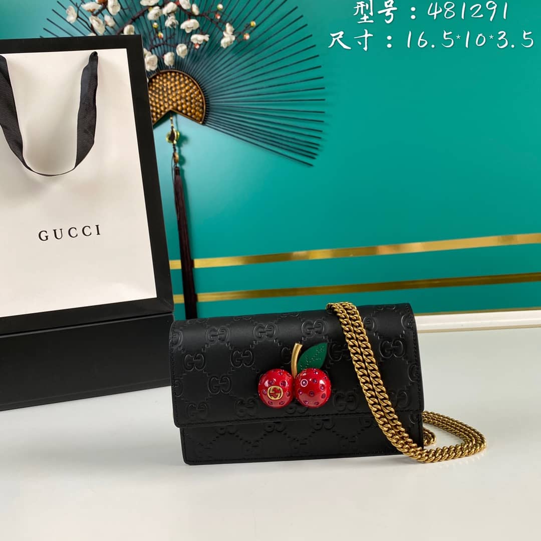 Gucci Supreme GG Mini Bag With Cherries Replica 481291 - DEEPREPS