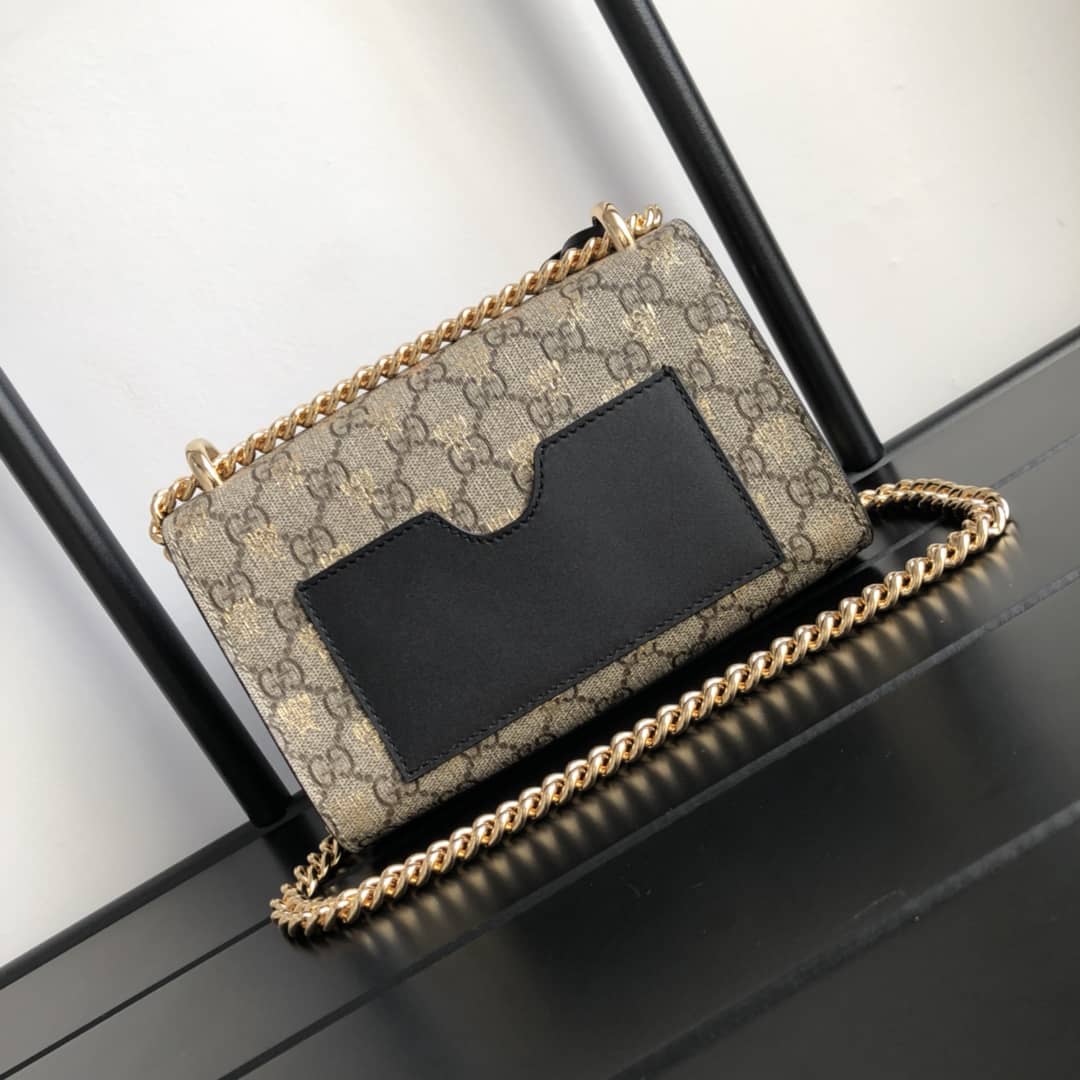 Gucci Padlock Small GG Chain Shoulder Bag Replica Brown 409487 - DEEPREPS