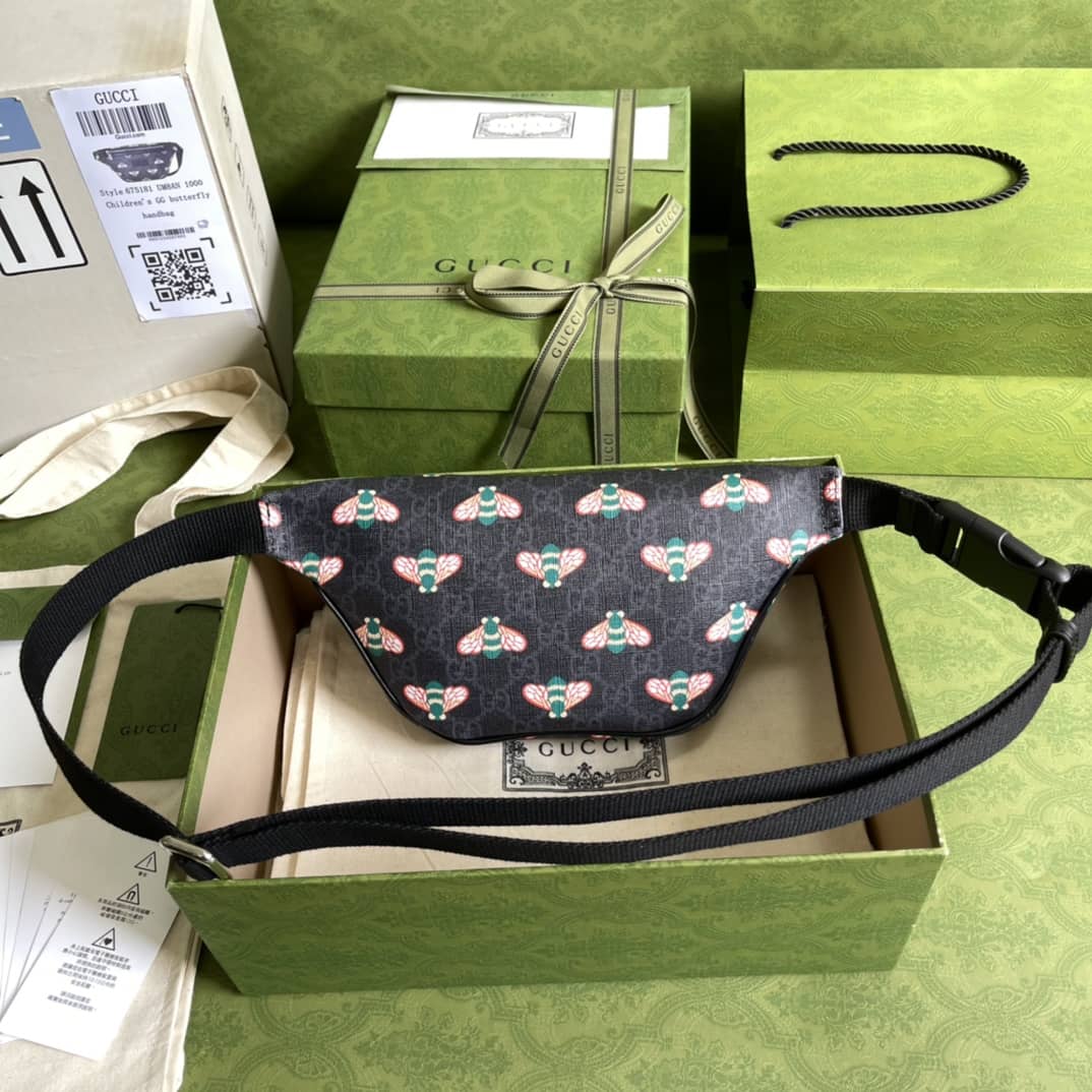 Gucci Bestiary GG Supreme Canvas Belt Bag With Bees Replica 675181 - DEEPREPS