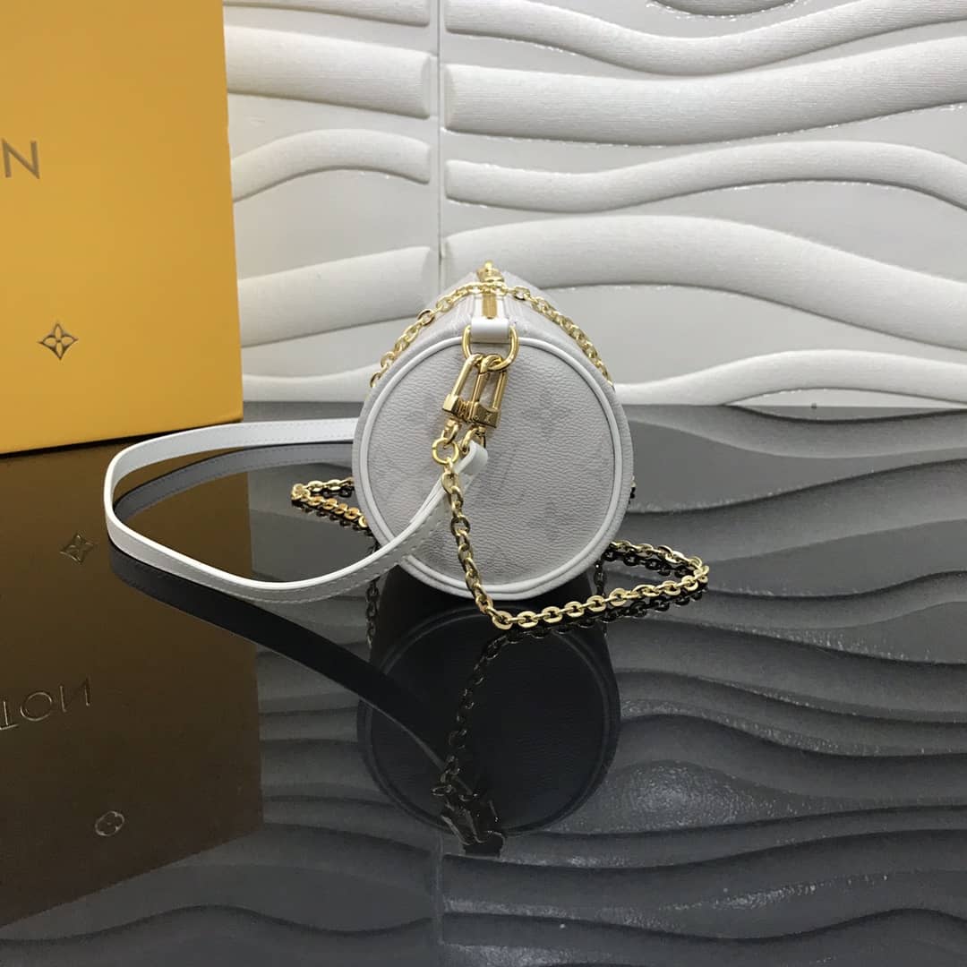 Louis Vuitton Monogram Canvas Mini Round Replica Pochette White M40713 - DEEPREPS