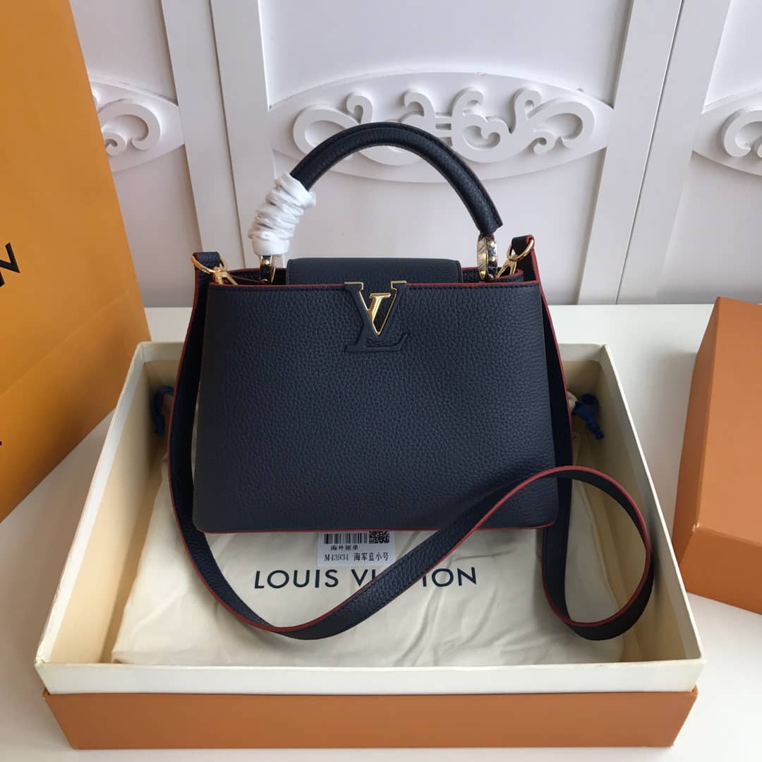 Louis Vuitton Capucines MM 2way Taurillon Leather Shoulder Bag Replica Blue M43934 - DEEPREPS