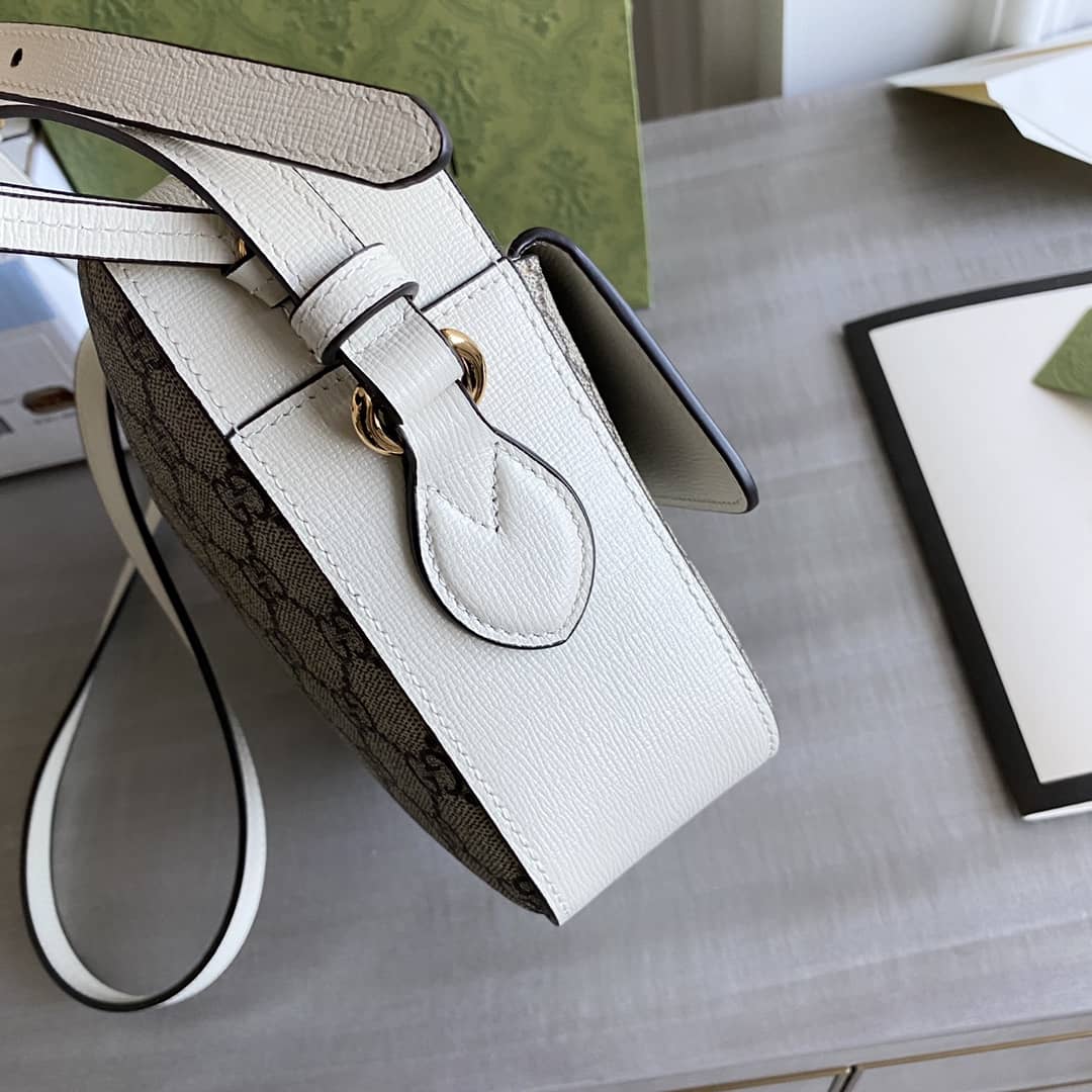 Gucci Horsebit 1955 GG Crossbody Bag Replica Gray White 645454 - DEEPREPS