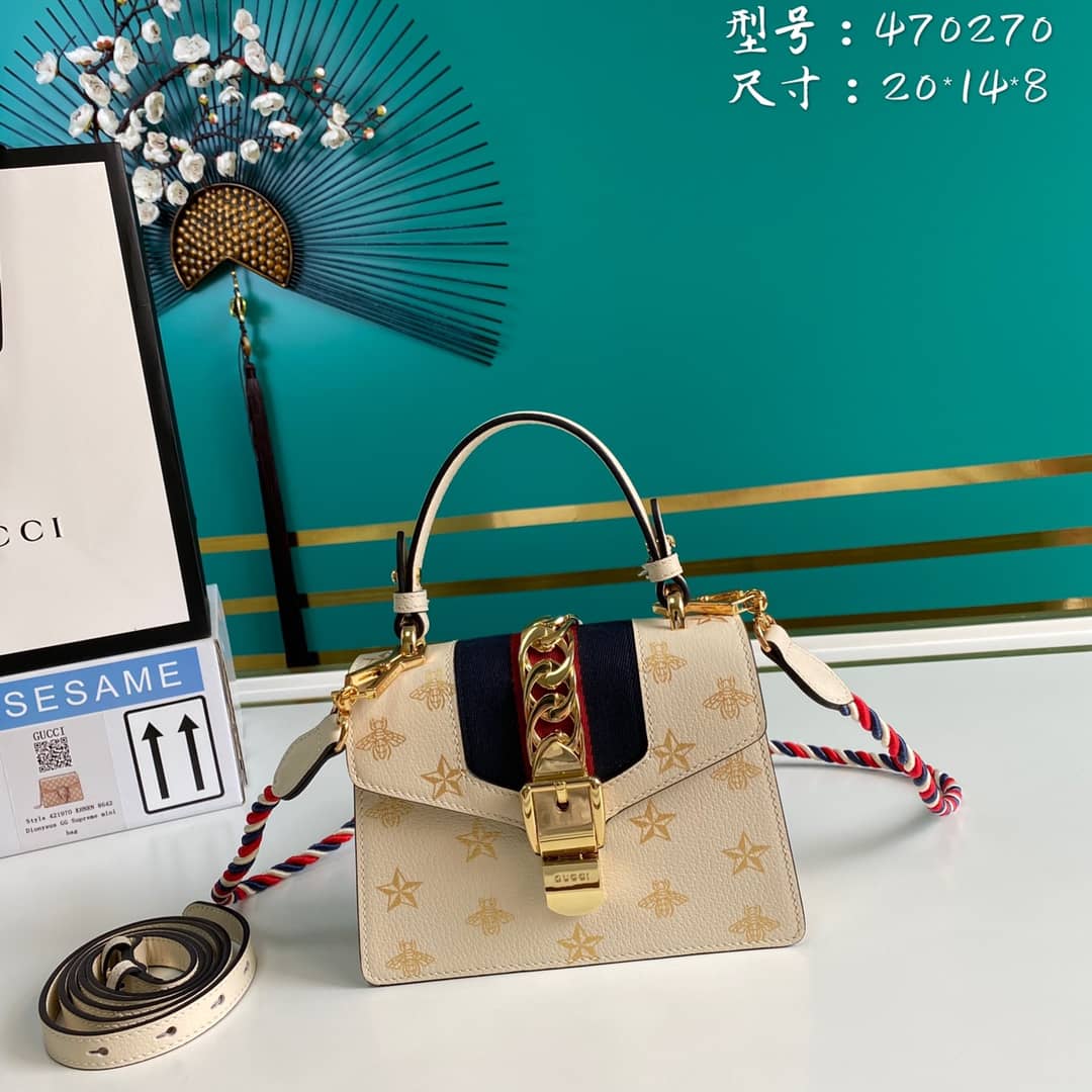 Gucci Womens Sylvie Leather Mini Bag Replica 470270 - DEEPREPS