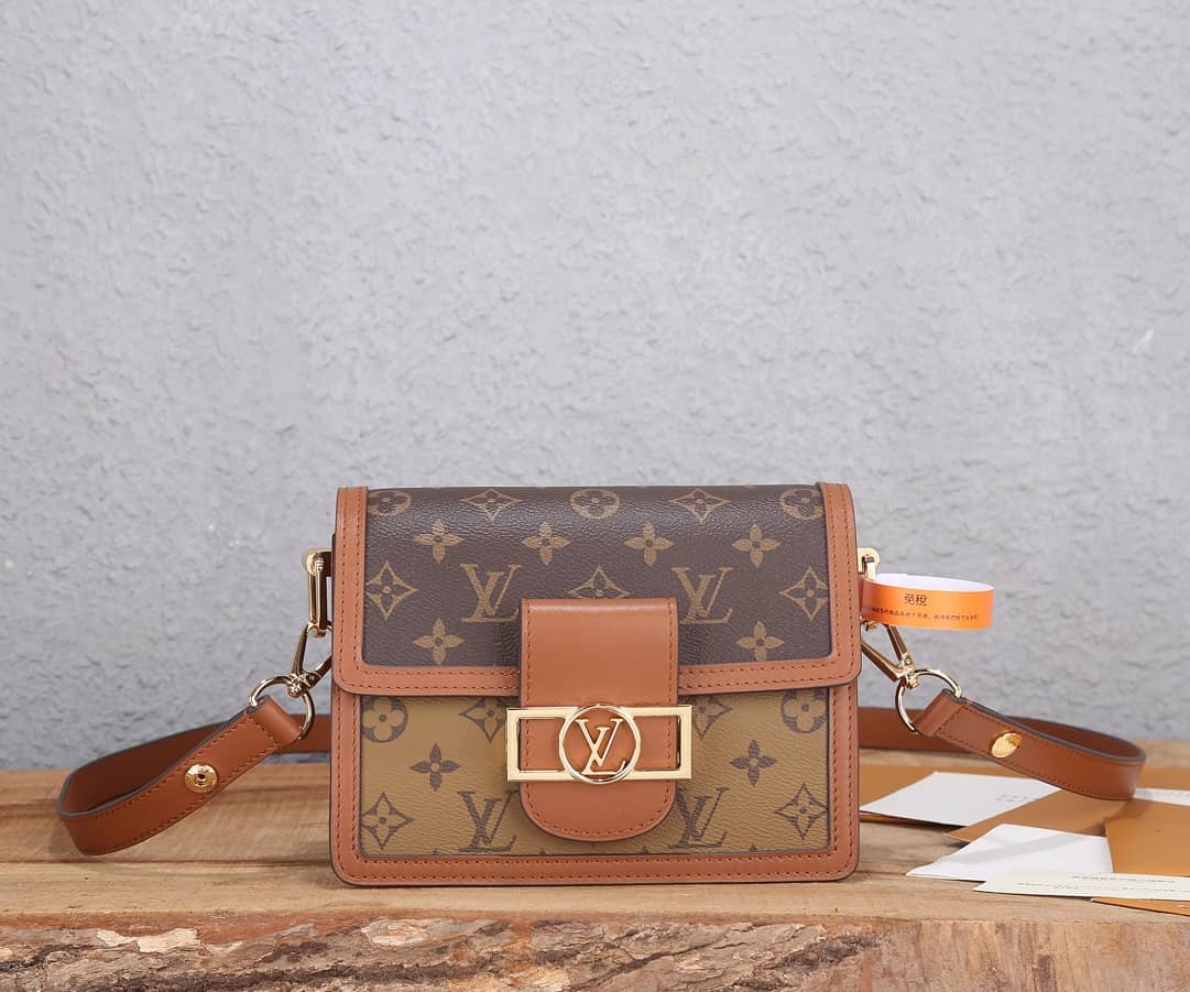 Louis Vuitton Dauphine Mini Monogram Replica Crossbody Bag Brown M44580 - DEEPREPS