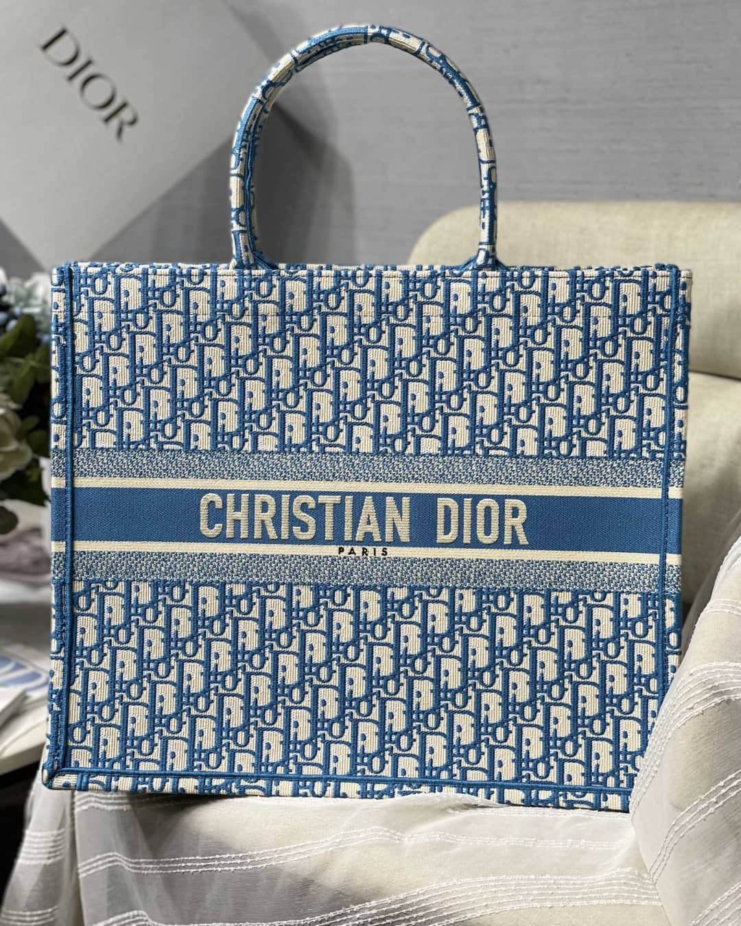 Christian Dior Tote Bag Dupe CD Book Embroidery - DEEPREPS
