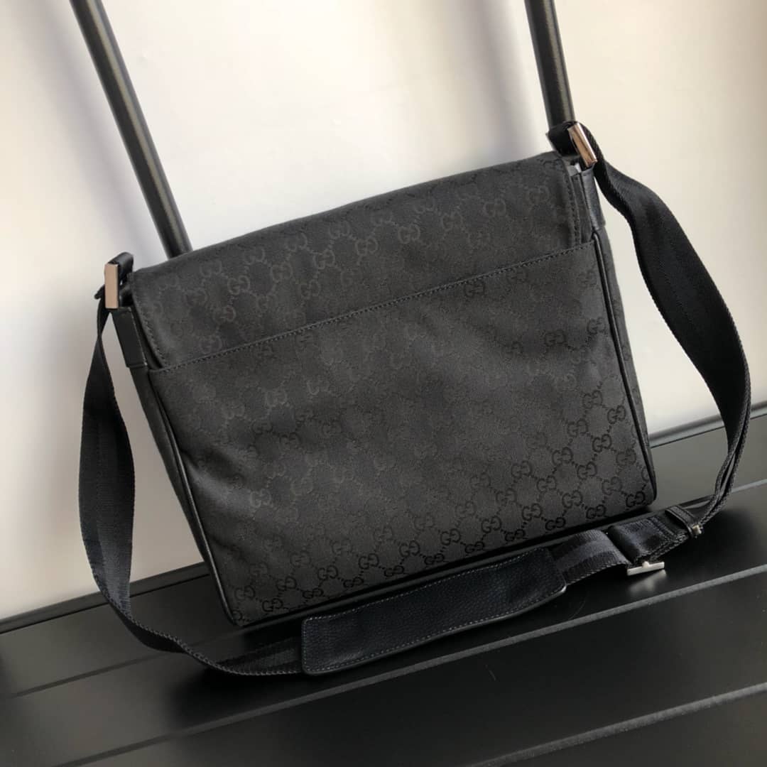 Gucci GG Canvas Messenger Bag Replica Black 146236 - DEEPREPS