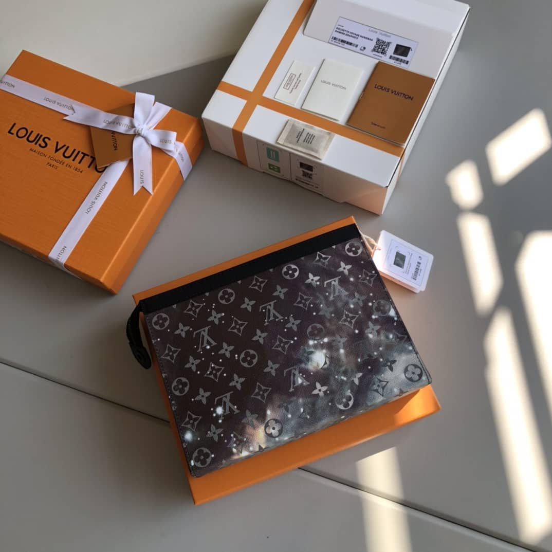 Louis Vuitton Monogram Galaxy Canvas Replica Pochette Voyage Black M44448 - DEEPREPS