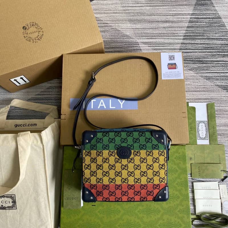 Gucci GG Supreme Leather Shoulder Bag Replica Colorful 626363 - DEEPREPS