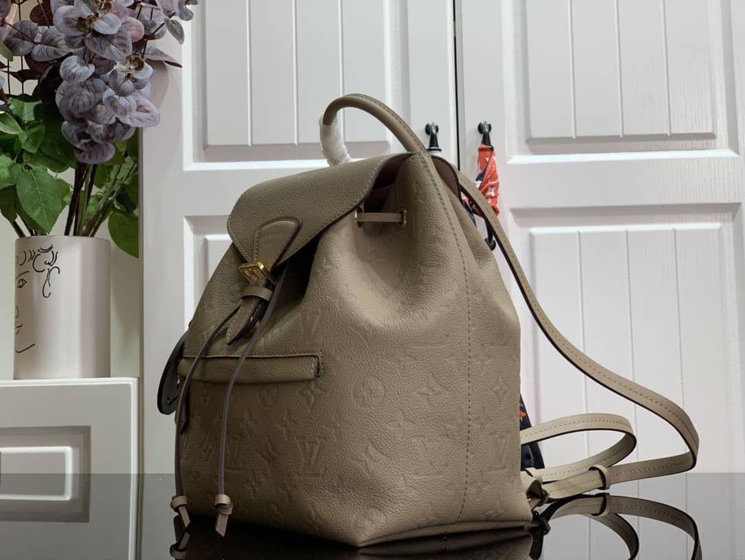 Louis Vuitton Ann Platt Montsouris PM Noir Leather Replica Backpack Cream M45205 - DEEPREPS