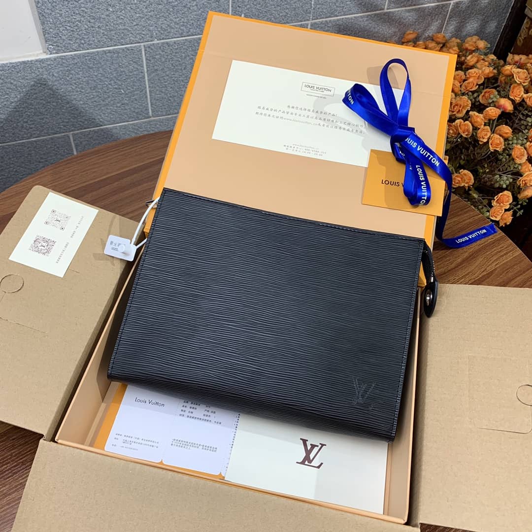 Louis Vuitton Replica Toiletry Pouch 26 Epi Leather Bag Black M41366 - DEEPREPS