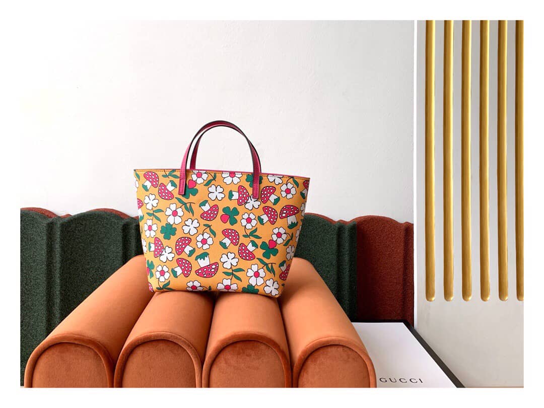 Gucci Children GG Tote With Pineapple Bag Replica Orange 580840 - DEEPREPS