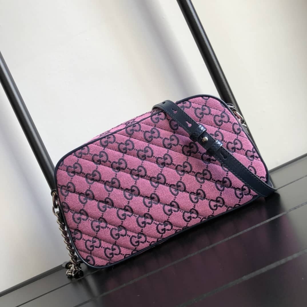 Gucci Handbag Dupes GG Marmont Small Shoulder Handbag Camera Bag Replica Pink 447632 - DEEPREPS