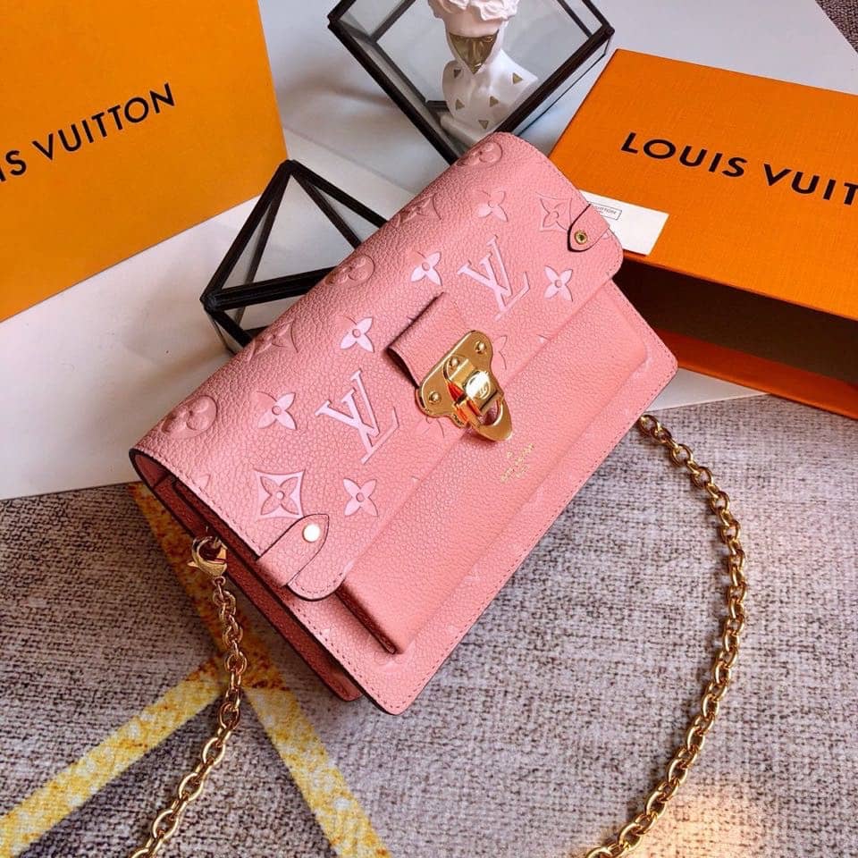 Louis Vuitton Monogram Empreinte Vavin Chain Long Wallet Replica Pink M67839 - DEEPREPS