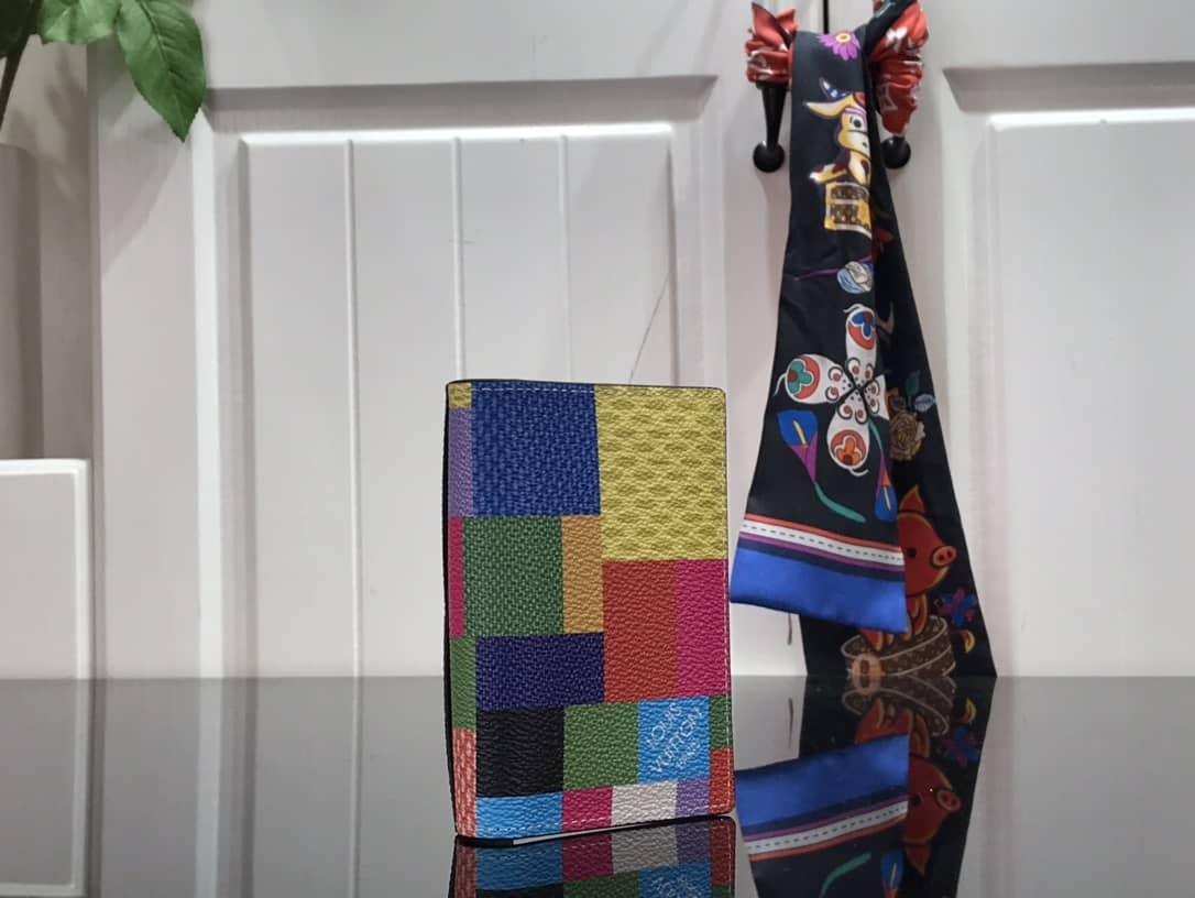 Louis Vuitton Damier Graphite 3D Leather Grid Mens Card Bag Replica Colorful N60441 - DEEPREPS